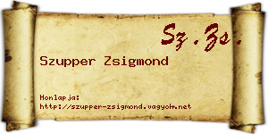 Szupper Zsigmond névjegykártya